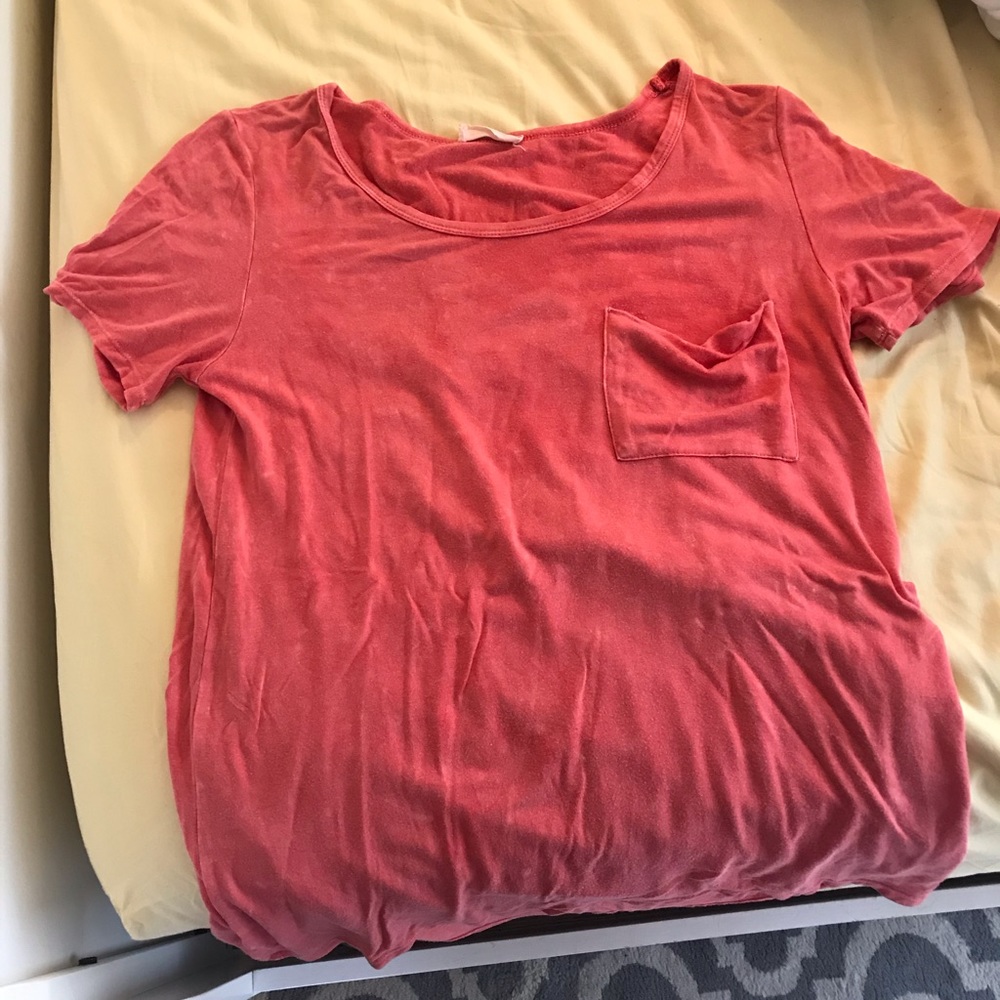 Free people tee shirt red/salmon size medium